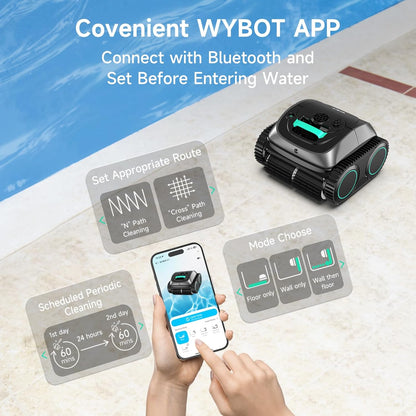 WYBOT™ Pool Vacuum for Inground Pools, 4-in-1 Cordless Robotic Pool Cleaner