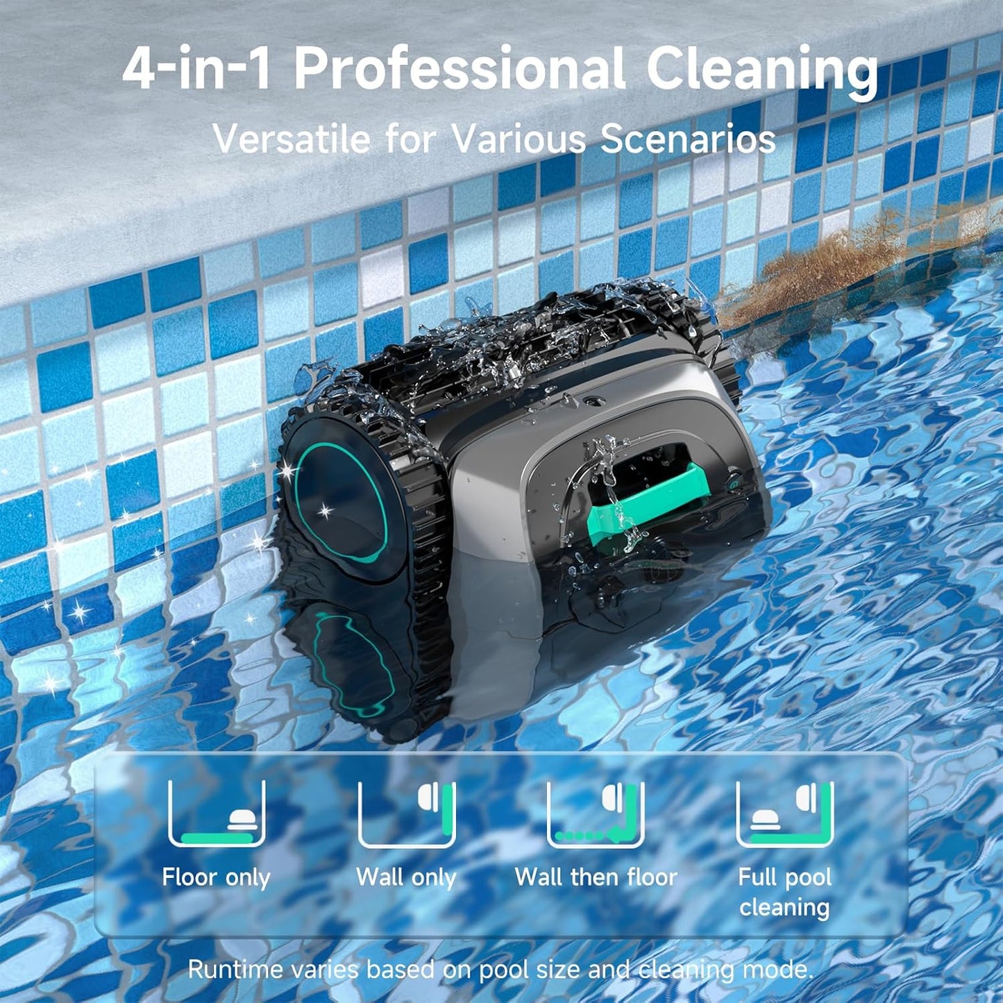 WYBOT™ Pool Vacuum for Inground Pools, 4-in-1 Cordless Robotic Pool Cleaner