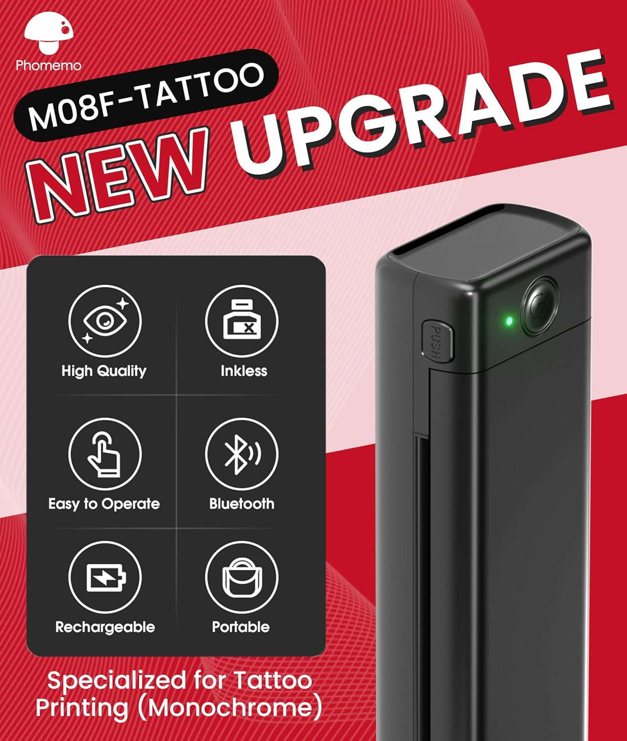 Phomemo Tattoo Stencil Printer, M08F Wireless Thermal Tattoo Printer