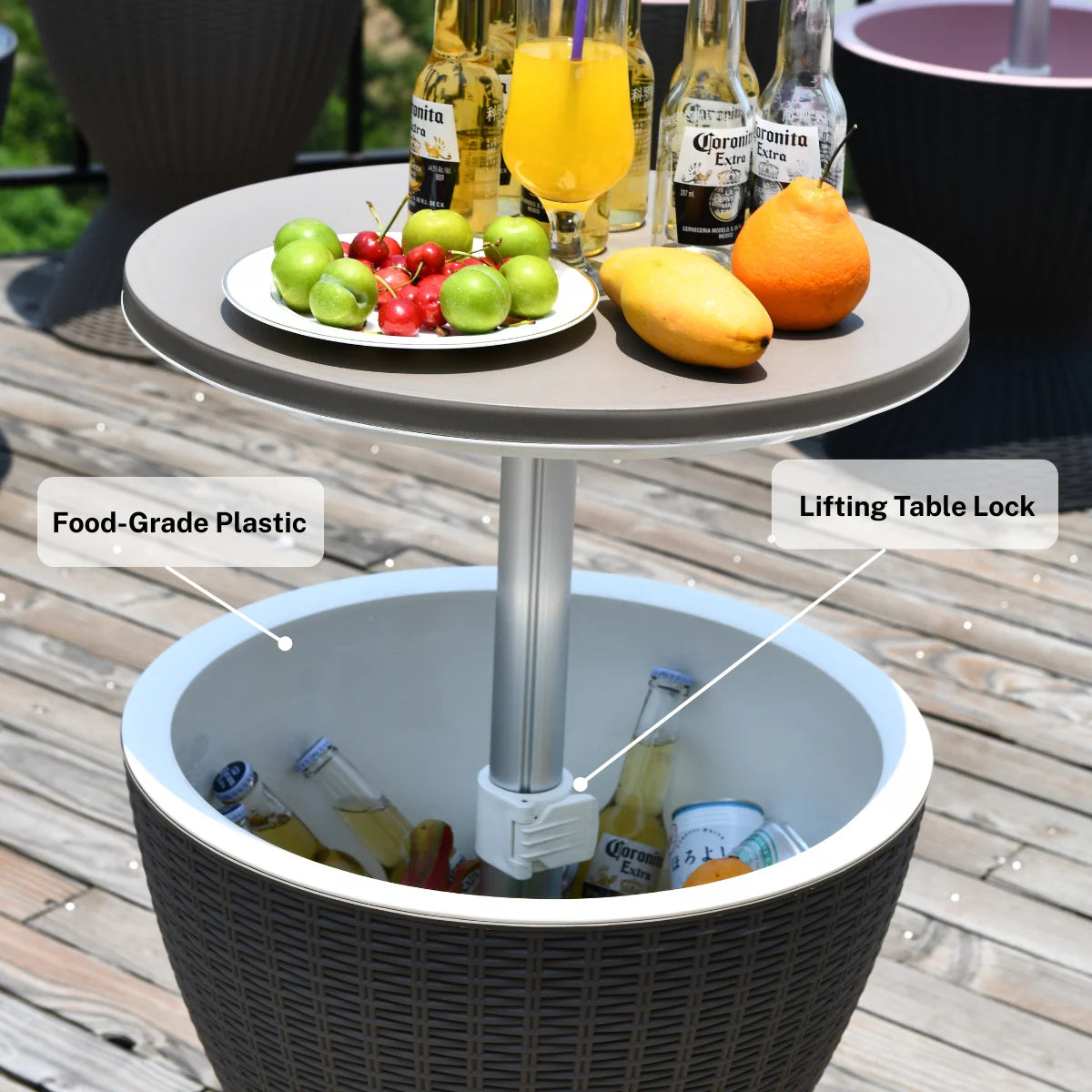 3-in-1 Adjustable Patio Cool Bar Table